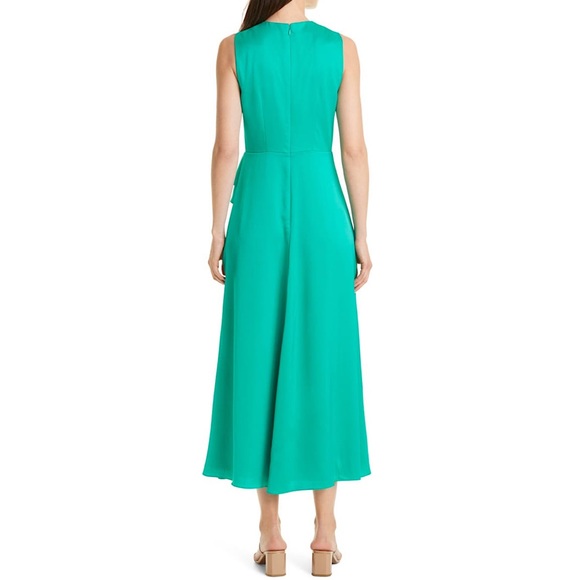 🔥🔥🔥NEW Ted Baker London Ruffle Detail Stretch Satin Midi Dress - Picture 4 of 6